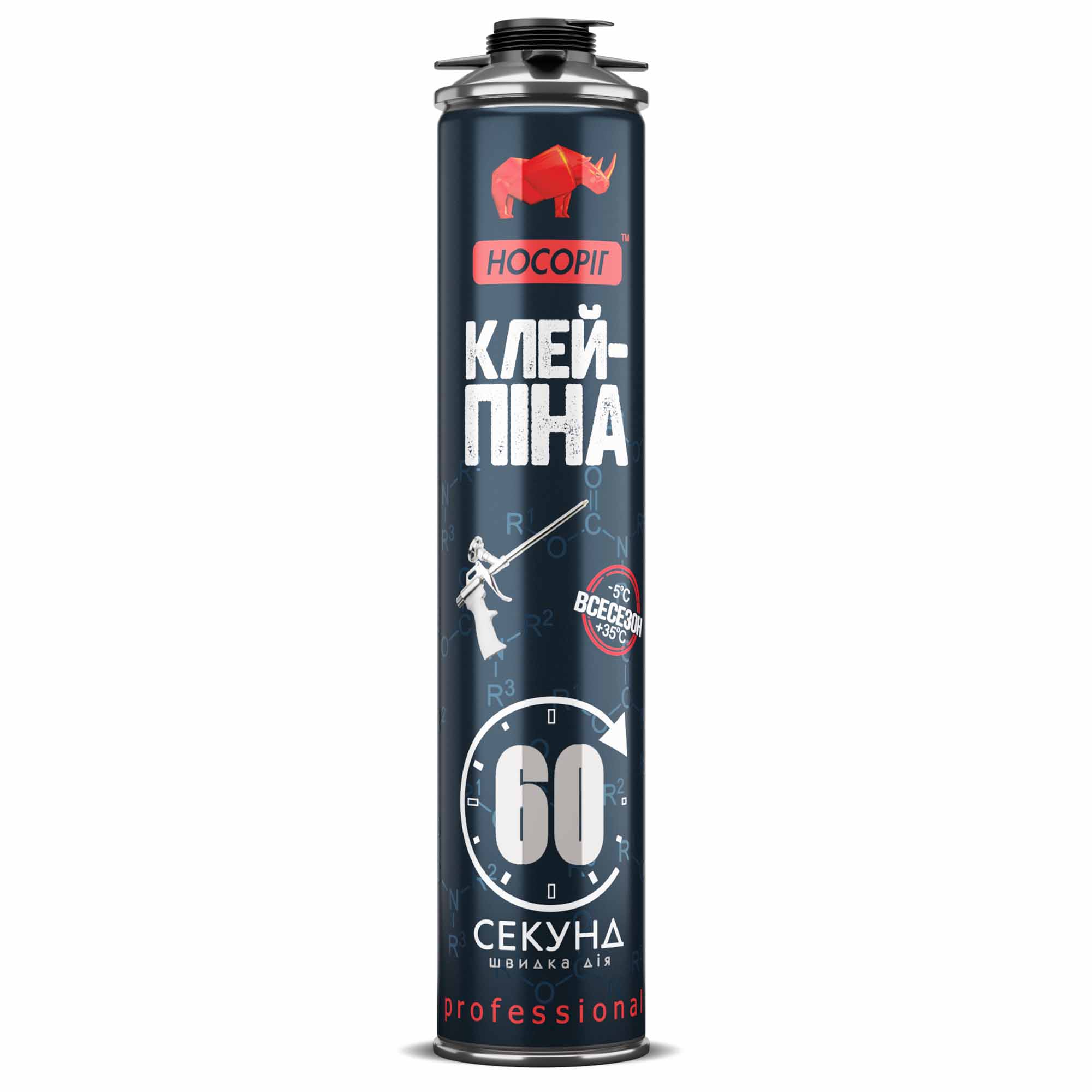 Клей-піна 60 секунд Носоріг 850 г